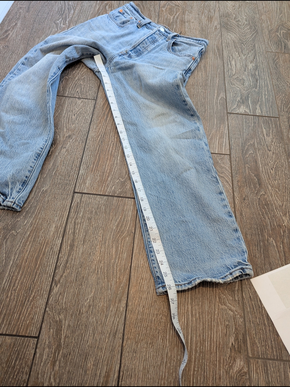 Levi's Ribcage Straight Ankle Jean Size 26 Light Vintage Wash Button Fly Rigid - Picture 8 of 8